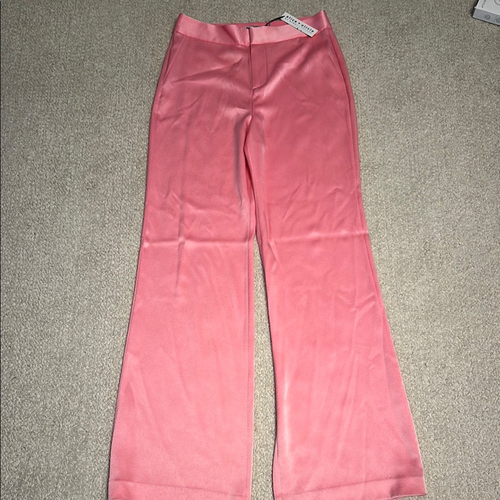 NWT - Alice + Olivia Elegant Pink Satin Trousers